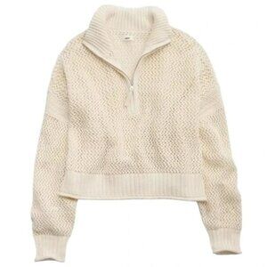NWOT** Aerie croched quarter zip sweater